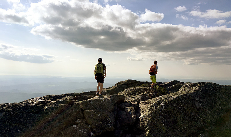 hiking on Mount Mansfield