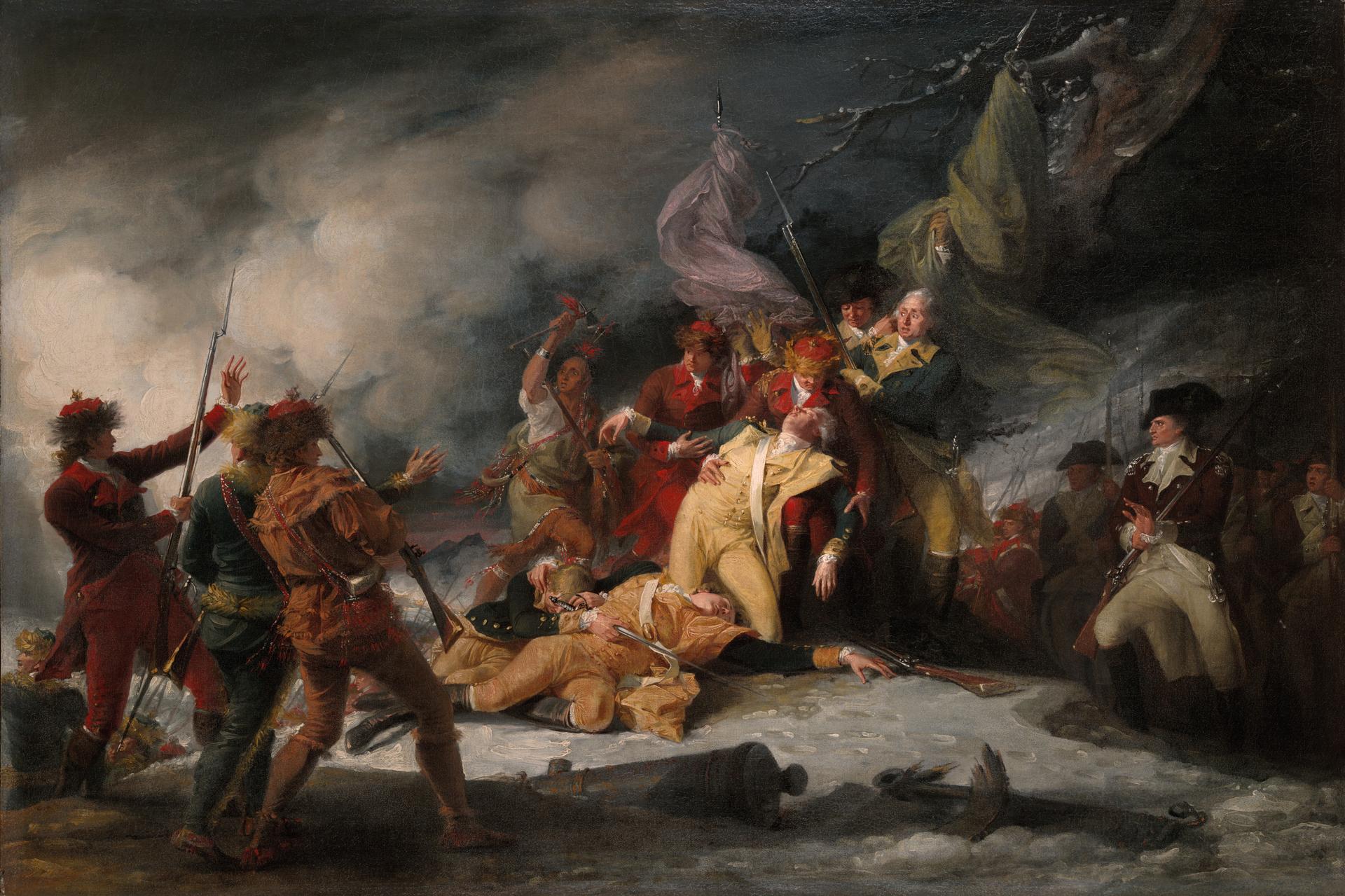 Painting: The Death of General Montgomery in the Attack on Quebec, December 31, 1775